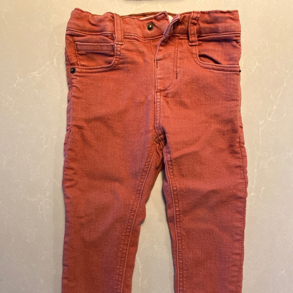 Red Zara denim color jeans, skinny